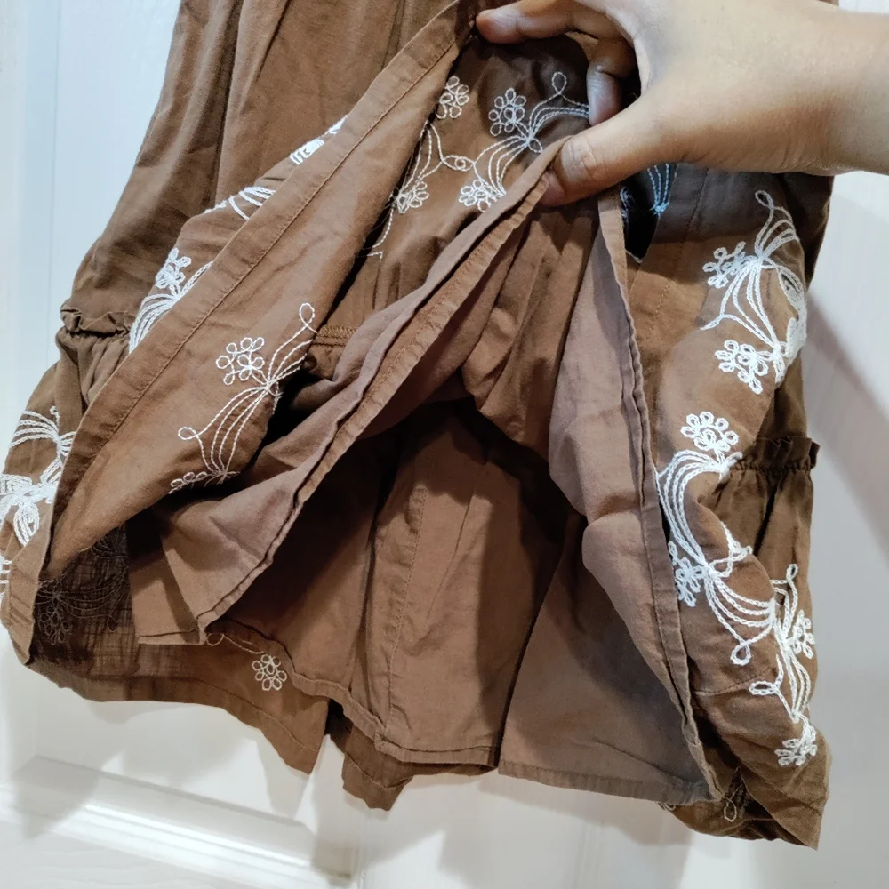 Baby Gap brown embroidered tank dress size 3 yrs.